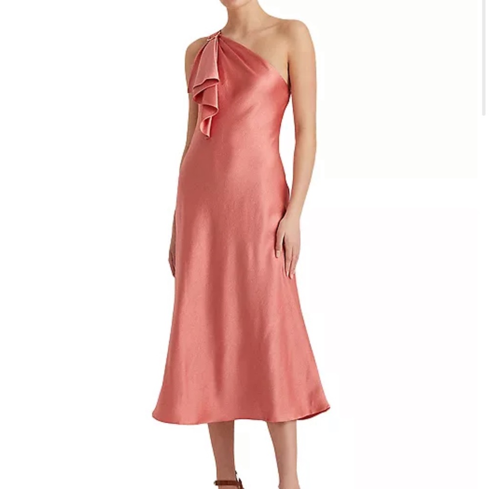 Lauren Ralph Lauren Dress One-Shoulder Satin Cocktail Dress